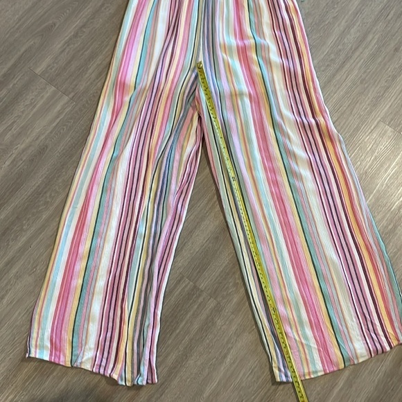 Entro Women Jumpsuit XL Pink Colorful Striped Longline Contemporary Causal - Picture 16 of 17